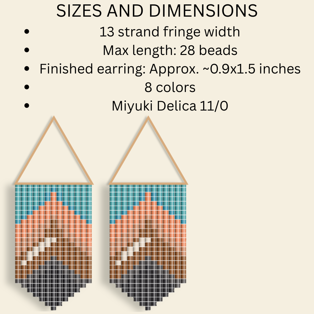 Copper Ridge Seed Bead Fringe Geometric Western Earring Pattern PDF