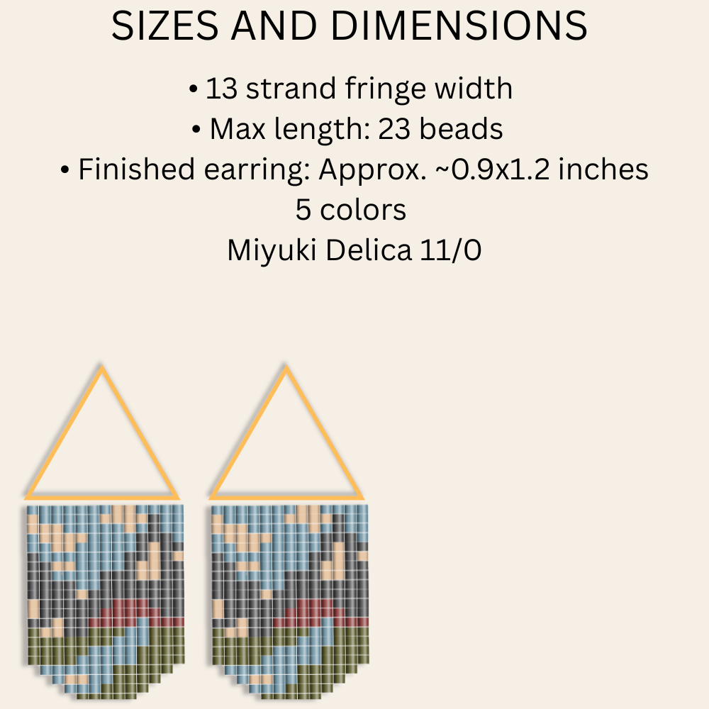 Highline Fringe Earrings Pattern PDF | Geometric Mountain Beadwork