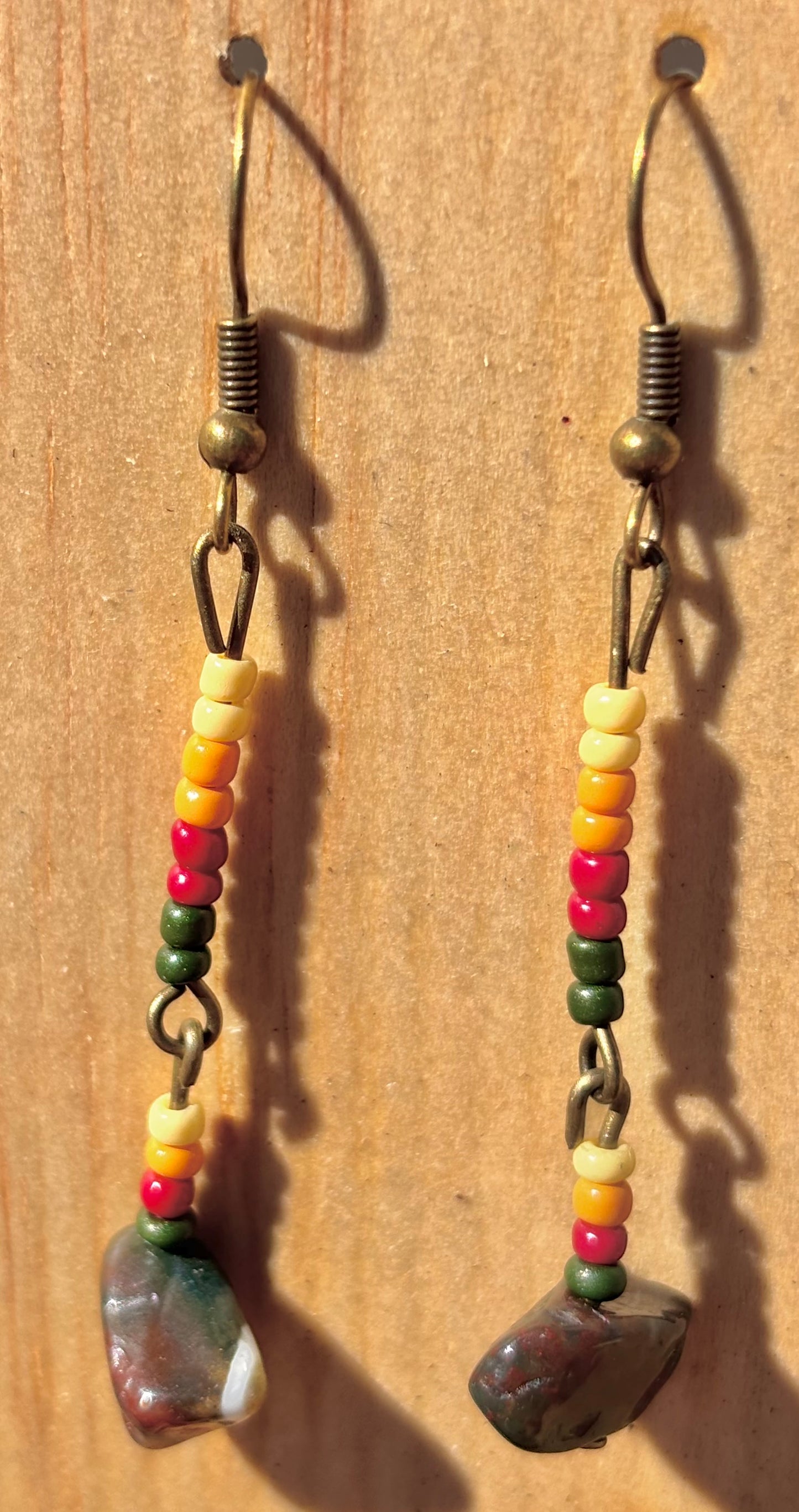 Stillwater Ridge-Earth tone Stone Drop Earrings