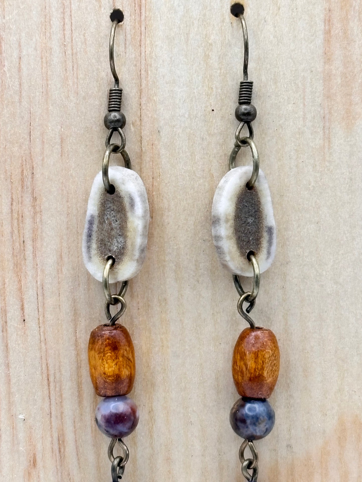 Earthline Canyon Ember Antler Stone Earrings