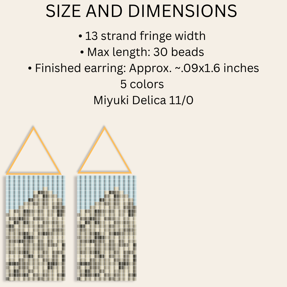 Sage Fringe Seed Bead Earring Pattern PDF