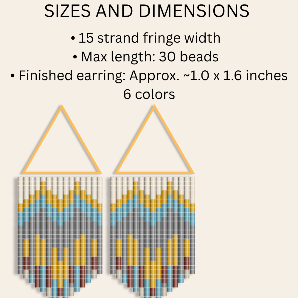 Desert Crown Fringe Earring Pattern PDF Seed Bead Tutorial