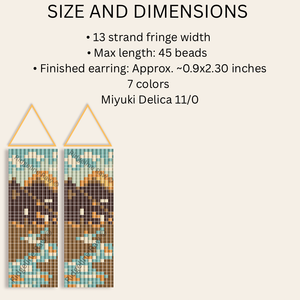 Strata Ridge Fringe Earrings Pattern PDF | Seed Bead Digital Download