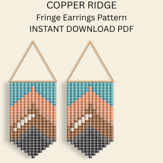 Copper Ridge Seed Bead Fringe Geometric Western Earring Pattern PDF
