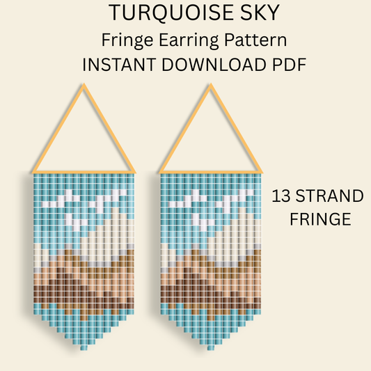 Turquoise Sky Geometric Mountain Pattern PDF Beadwork Tutorial