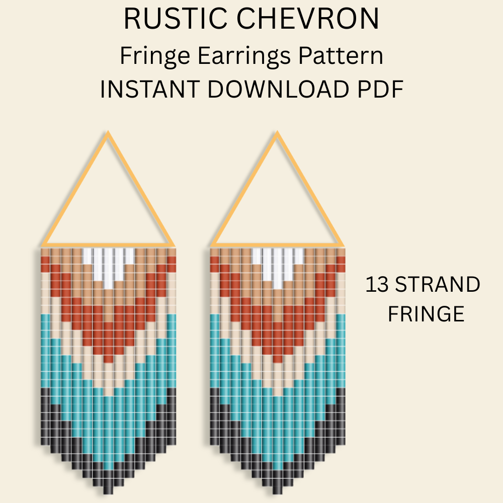 Rustic Chevron  Western Geometric Seed Bead Fringe Pattern PDF