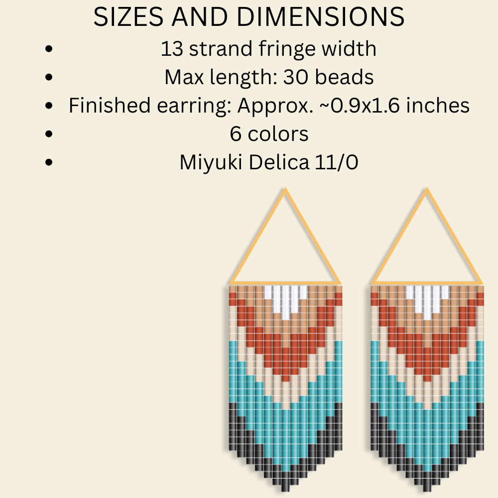 Rustic Chevron  Western Geometric Seed Bead Fringe Pattern PDF