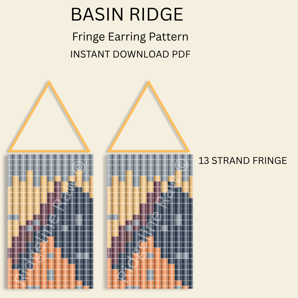 Basin Ridge Fringe Earrings Pattern PDF | Seed Bead Digital Download