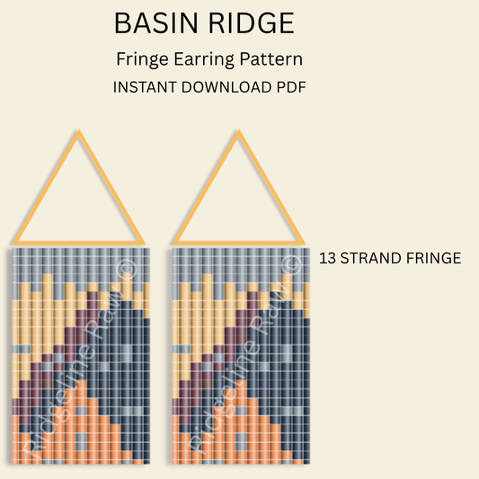 Basin Ridge Fringe Earrings Pattern PDF | Seed Bead Digital Download
