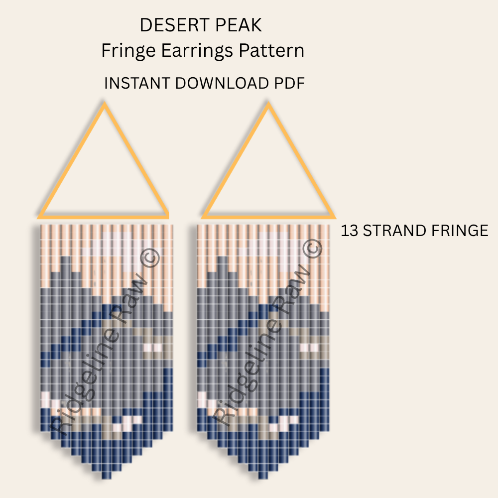 Desert Peak Fringe Earrings Pattern PDF | Seed Bead Digital Download