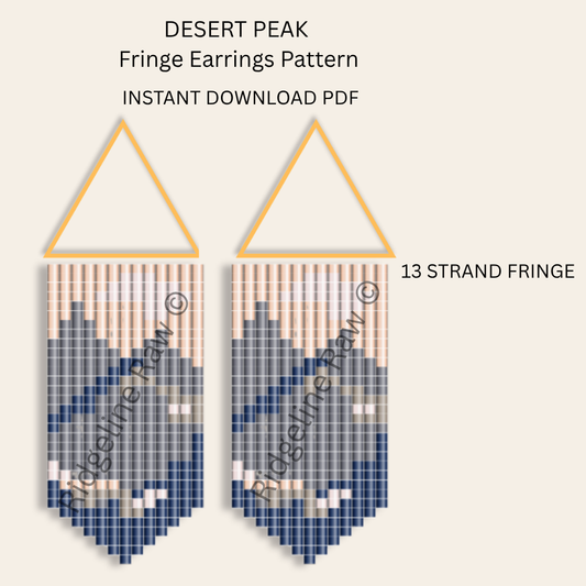 Desert Peak Fringe Earrings Pattern PDF | Seed Bead Digital Download