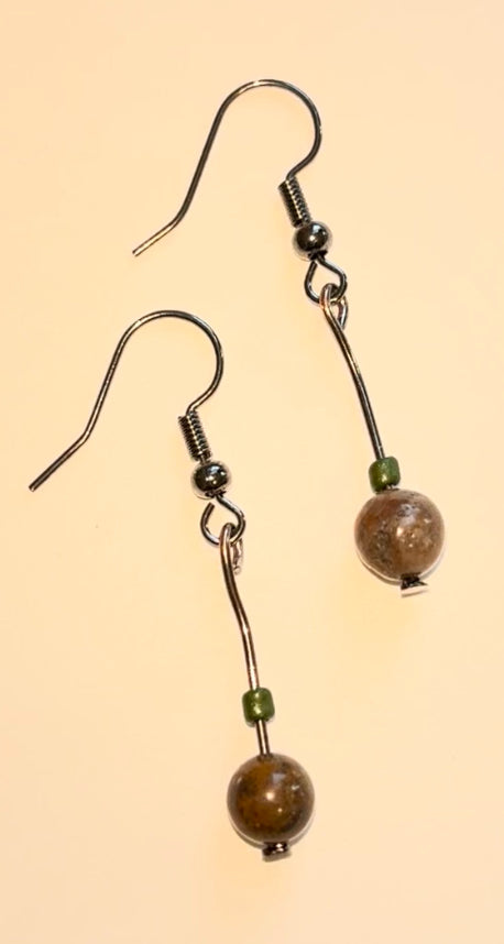 Windline Dark Stone Jasper Drop Earrings