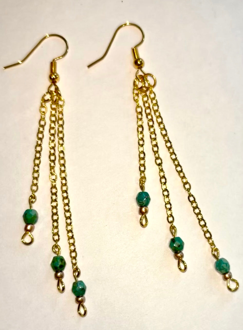 Windline Earrings-Faceted Turquoise Dangles