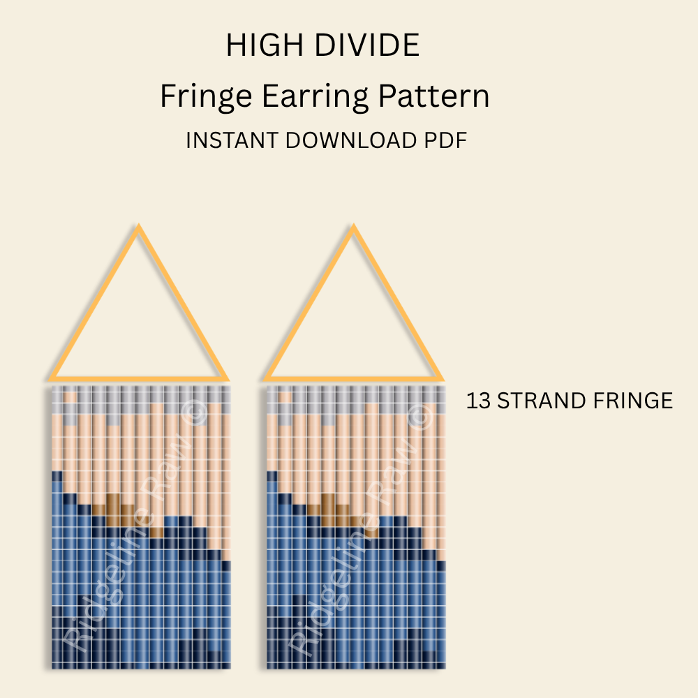 High Divide Fringe Earrings Pattern PDF | Seed Bead Digital Download