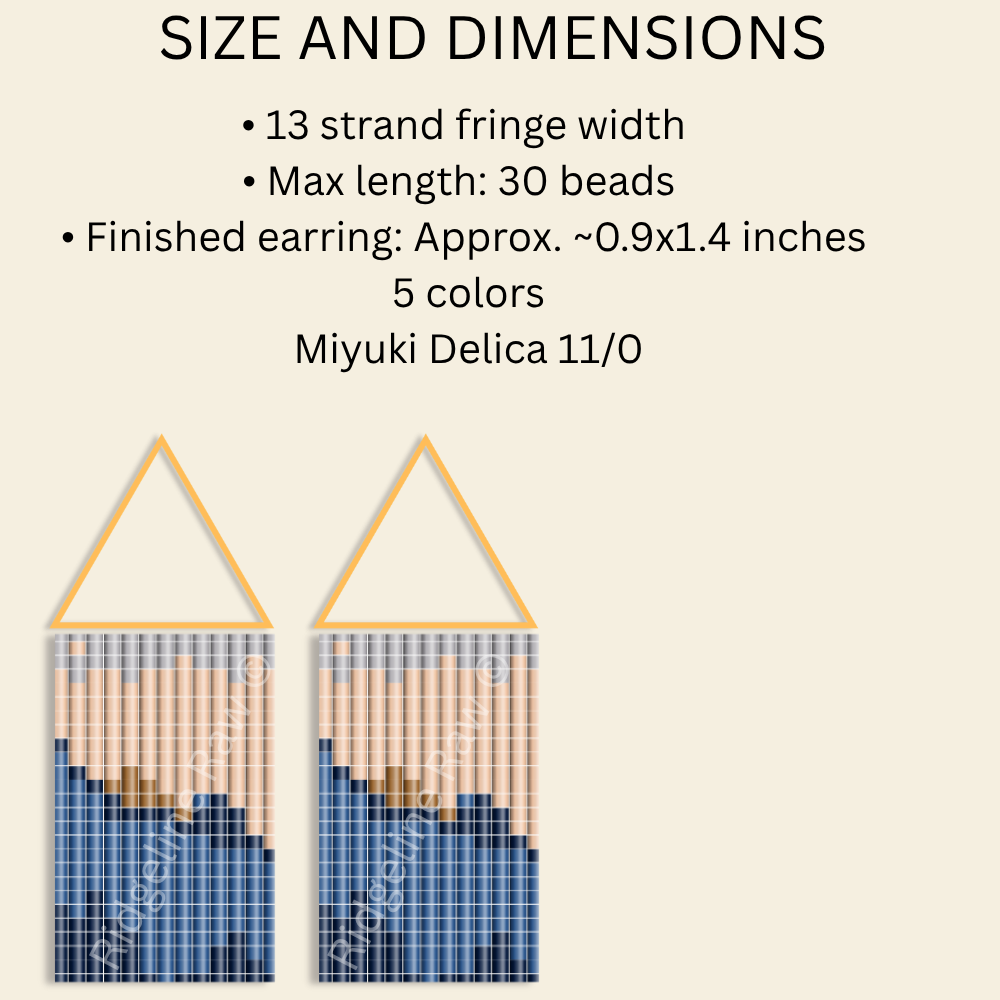 High Divide Fringe Earrings Pattern PDF | Seed Bead Digital Download