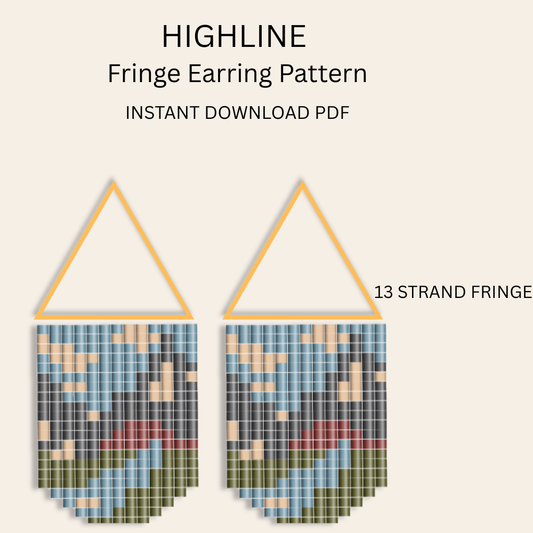 Highline Fringe Earrings Pattern PDF | Geometric Mountain Beadwork