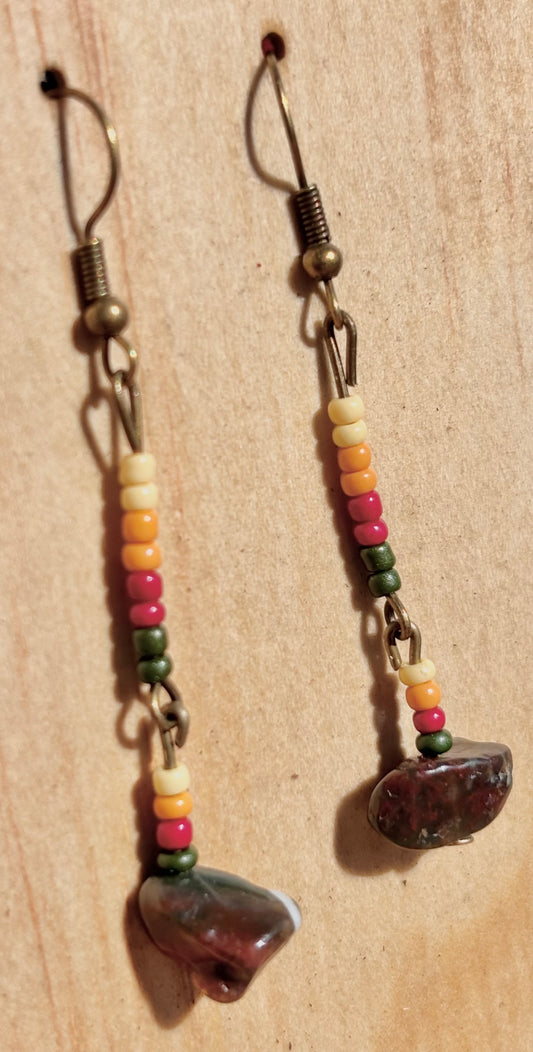 Stillwater Ridge-Earth tone Stone Drop Earrings