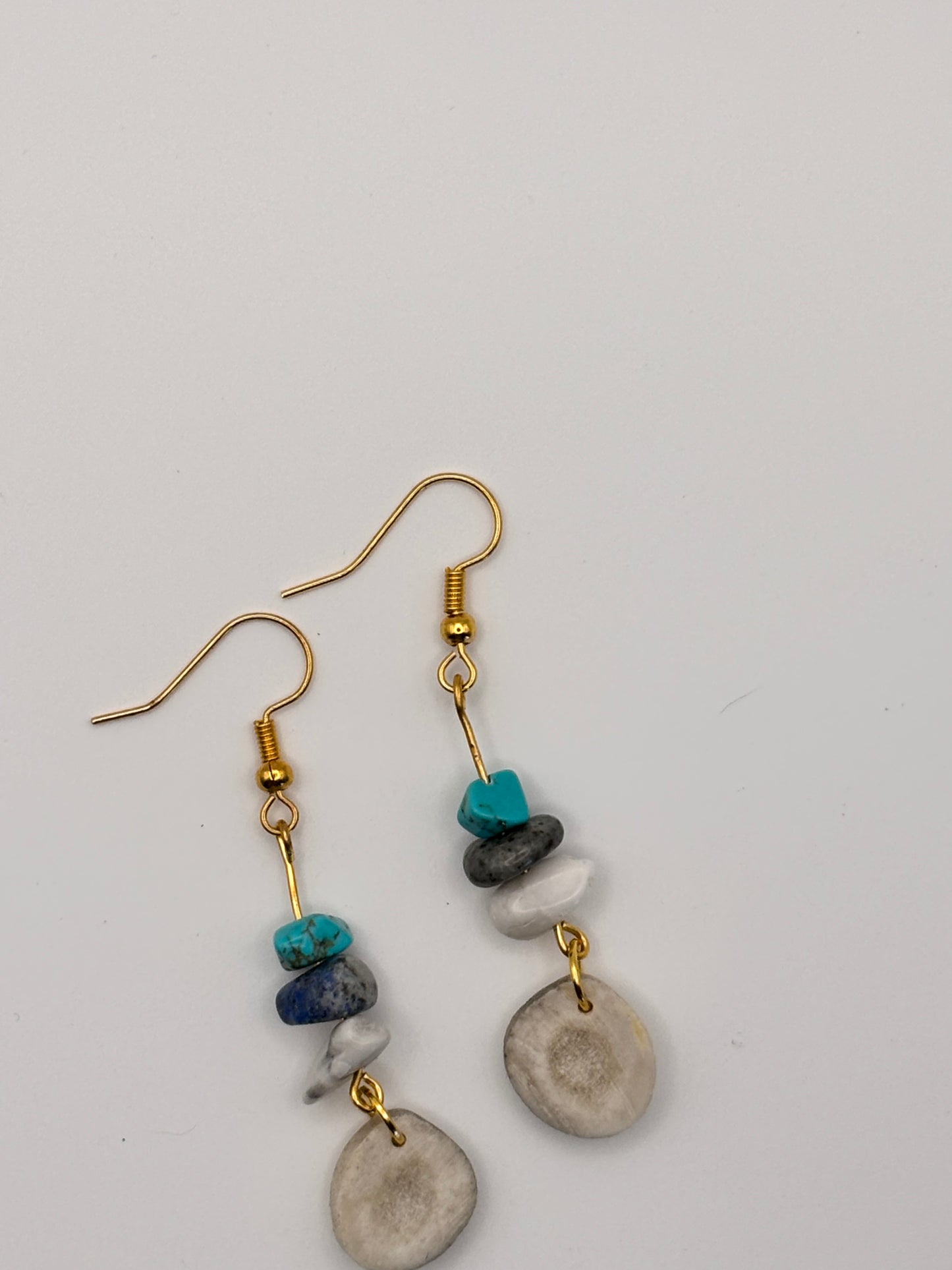 Earthline-High Desert Sky- Antler & Turquoise Stone Drop Earrings