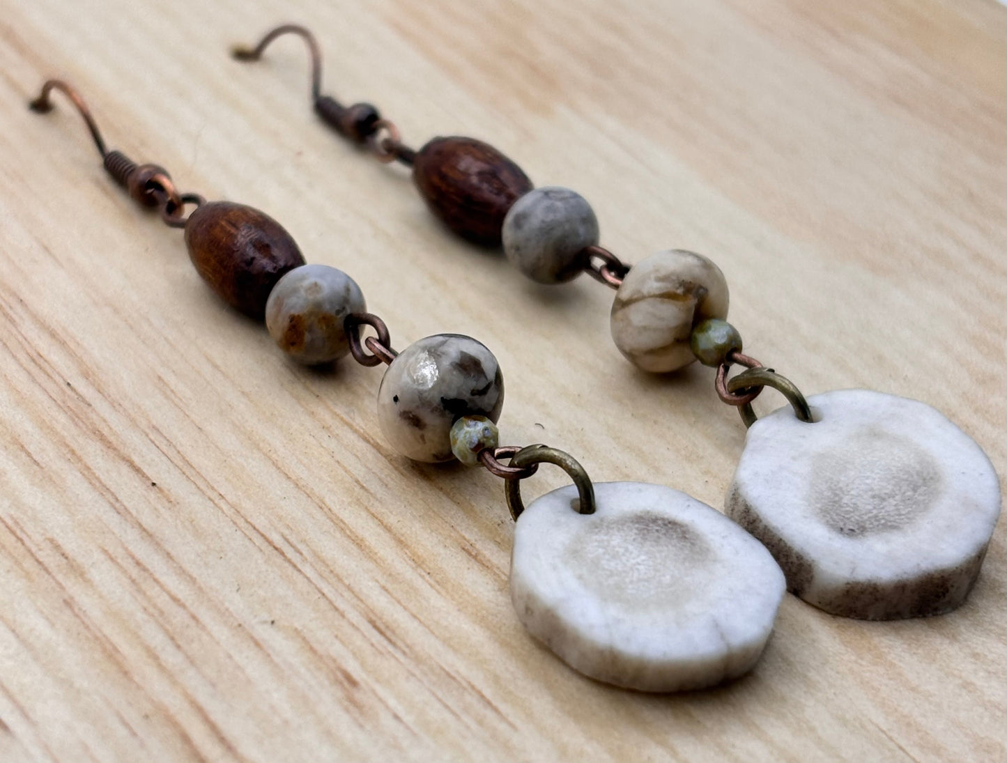 Earthline Stillwater Antler Stone Earrings
