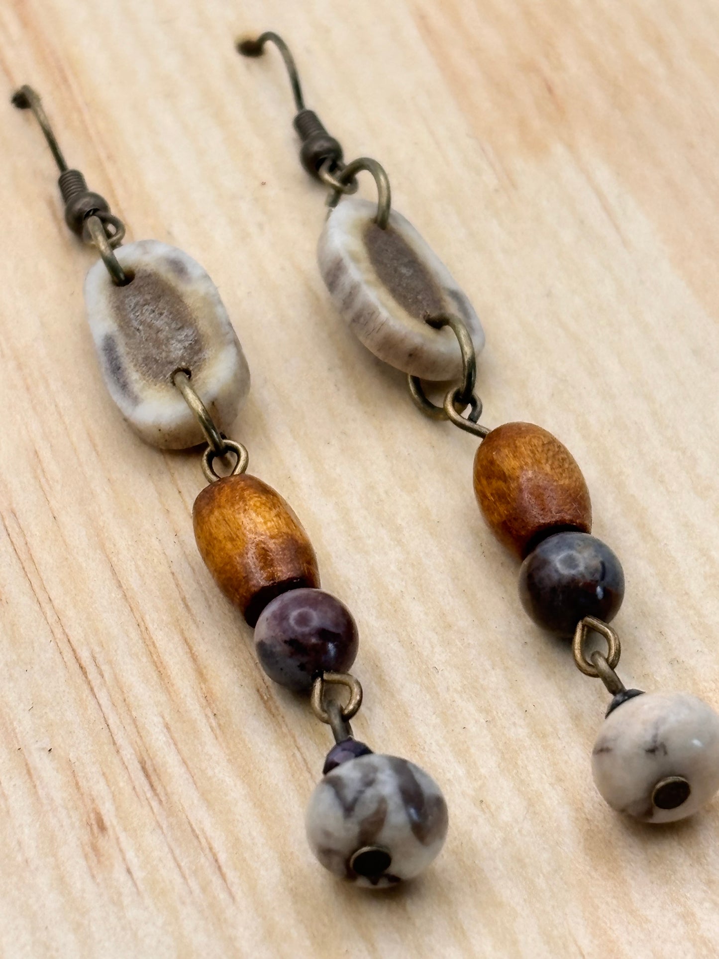 Earthline Canyon Ember Antler Stone Earrings