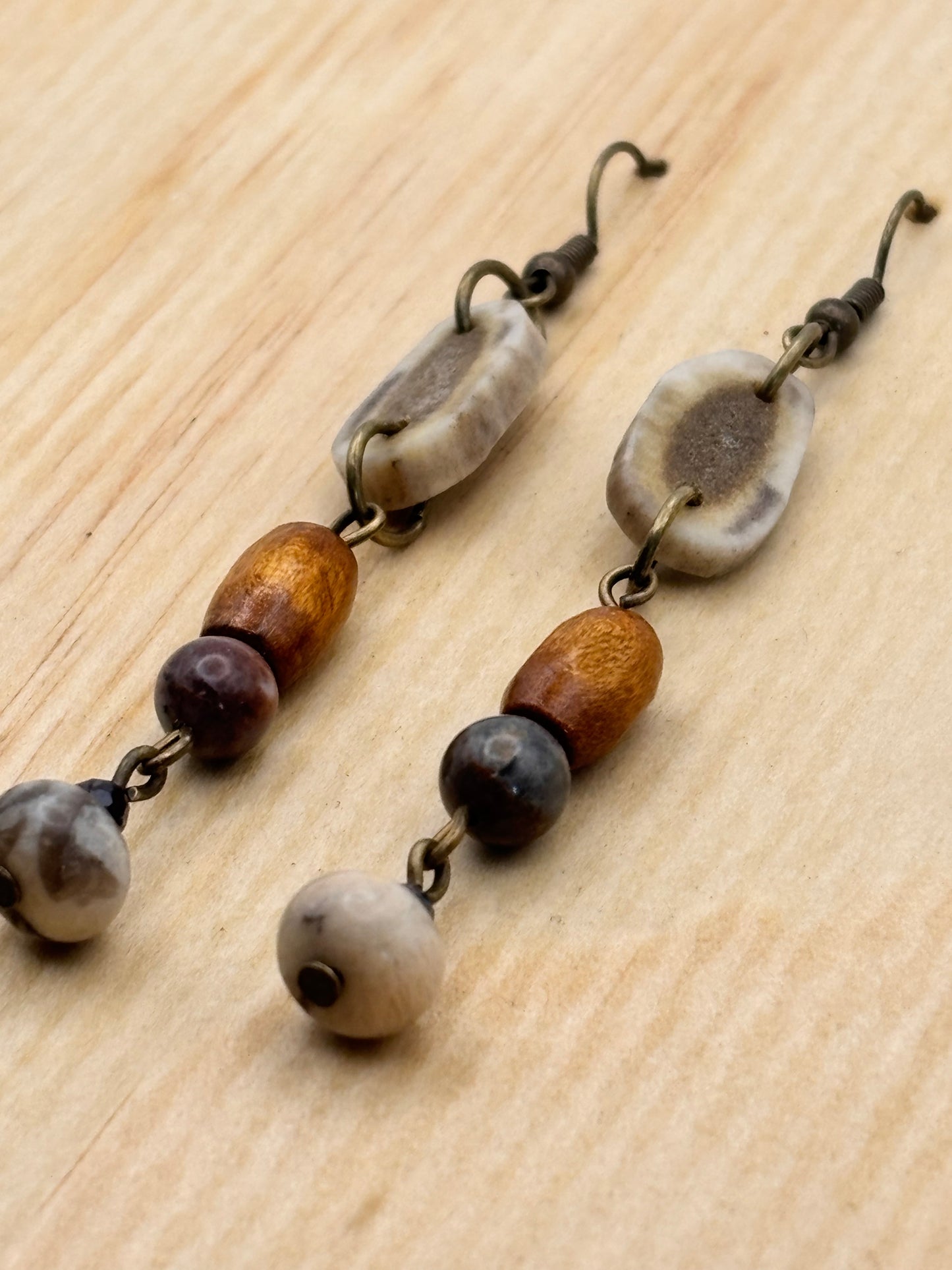 Earthline Canyon Ember Antler Stone Earrings