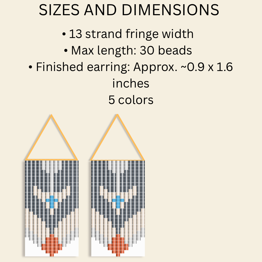 Iron Horn Fringe Earrings Pattern PDF Western Geometric Beadwork