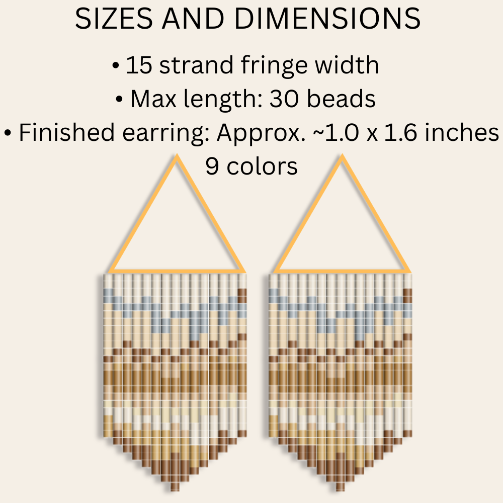 Painted Desert Fringe Earrings Pattern PDF | 15 Strand Seed Bead Tutorial
