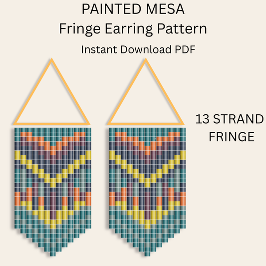 Painted Mesa Fringe Earrings Pattern PDF | Seed Bead Digital Download