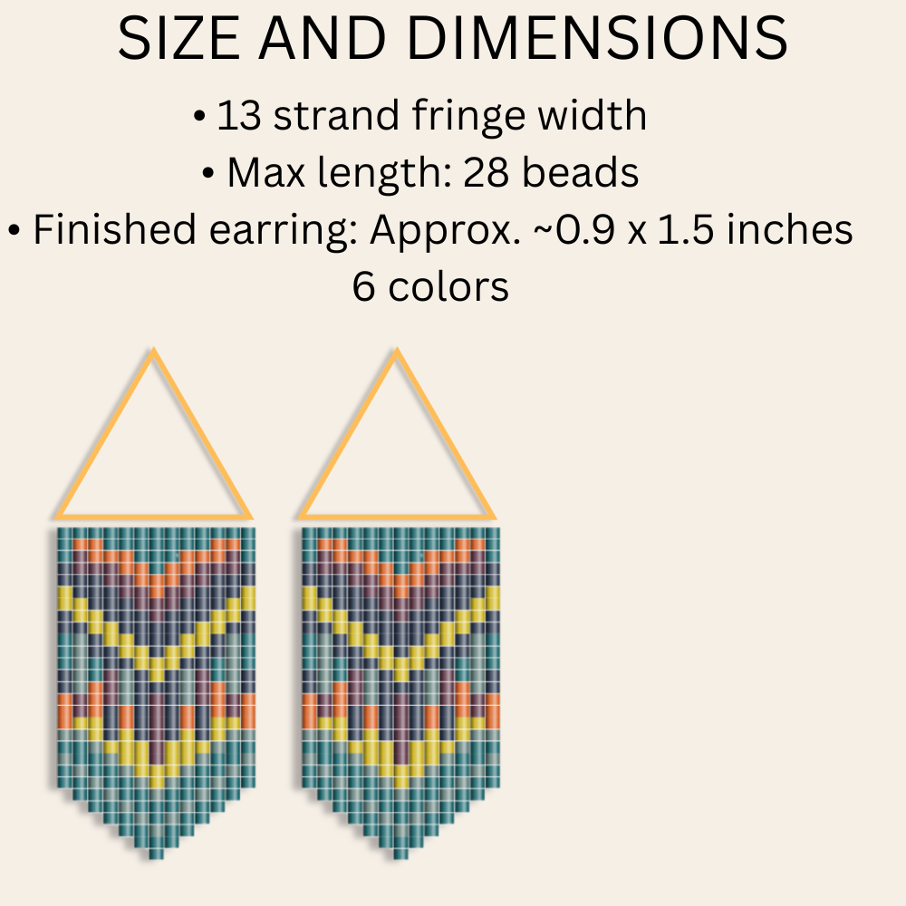 Painted Mesa Fringe Earrings Pattern PDF | Seed Bead Digital Download