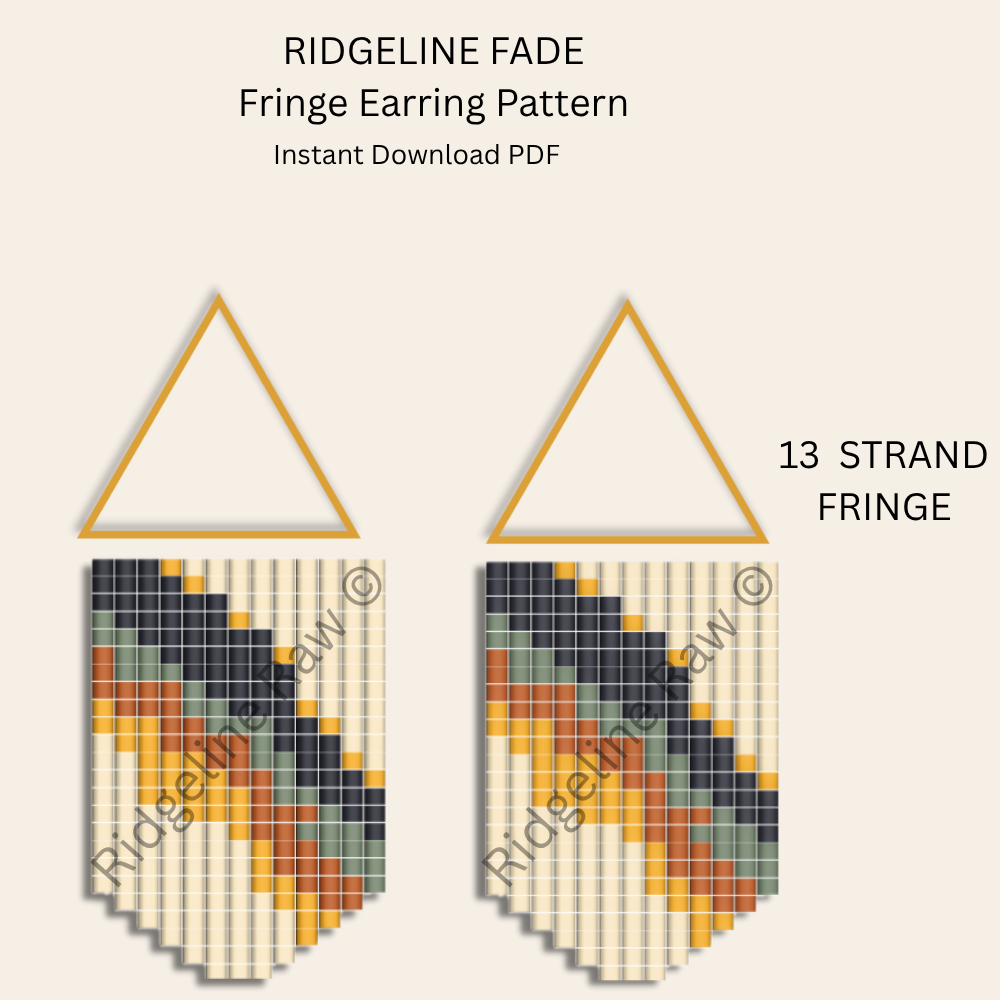 Ridgeline Fade Fringe Earrings Pattern PDF | Seed Bead Digital Download Pattern