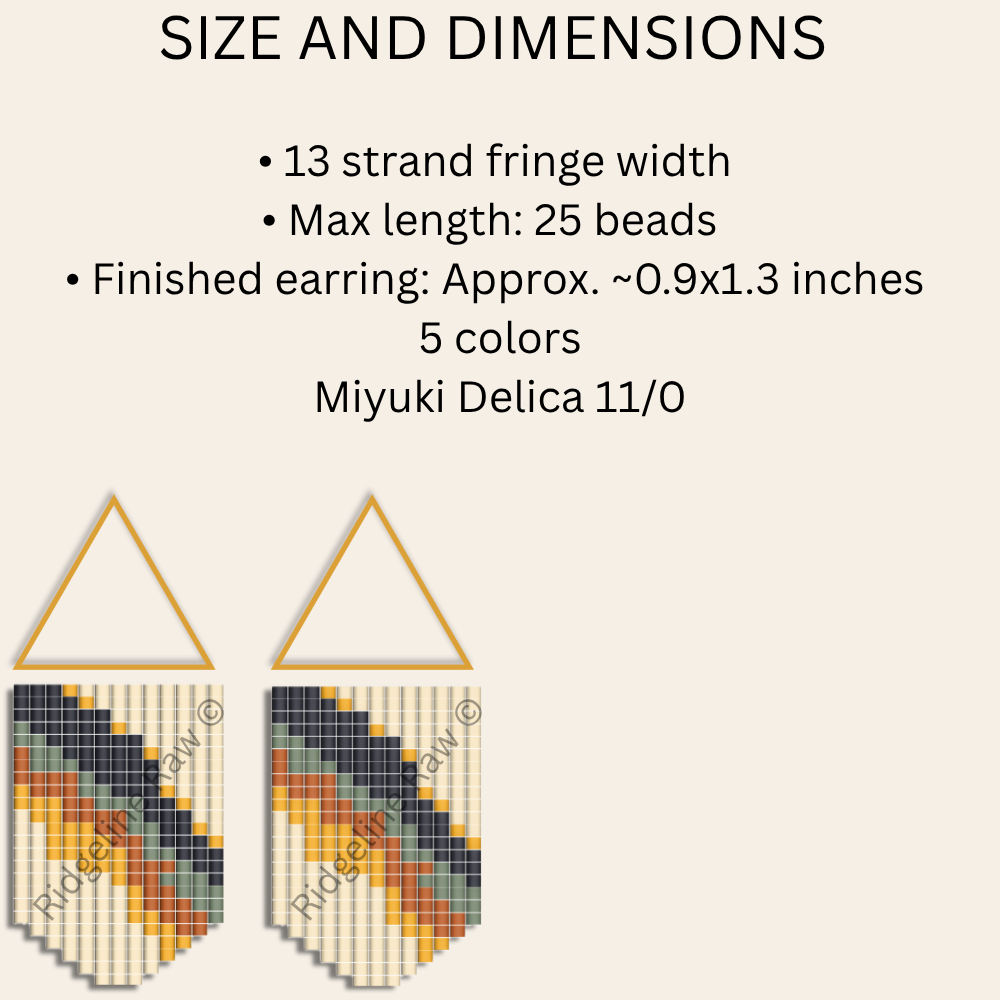 Ridgeline Fade Fringe Earrings Pattern PDF | Seed Bead Digital Download Pattern
