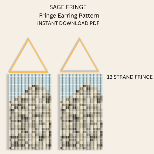 Sage Fringe Seed Bead Earring Pattern PDF
