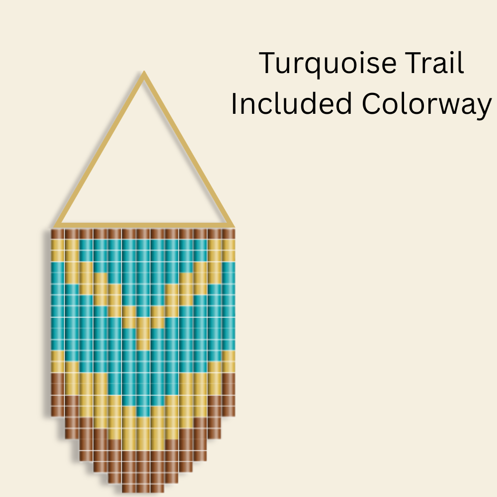 Skyline Basin Fringe Earrings Pattern PDF | Geometric Mountain Beadwork 4 Colorways