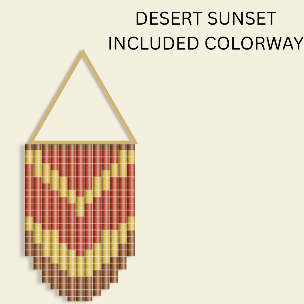 Skyline Basin Fringe Earrings Pattern PDF | Geometric Mountain Beadwork 4 Colorways