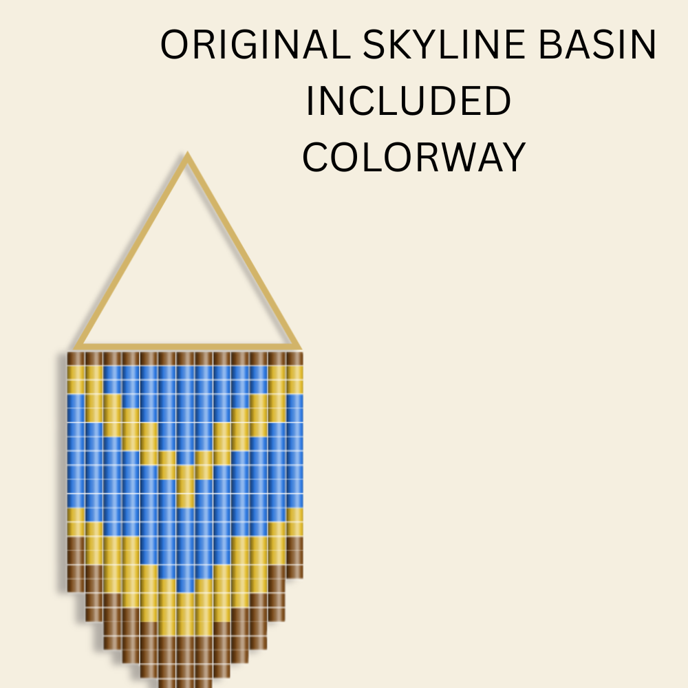Skyline Basin Fringe Earrings Pattern PDF | Geometric Mountain Beadwork 4 Colorways