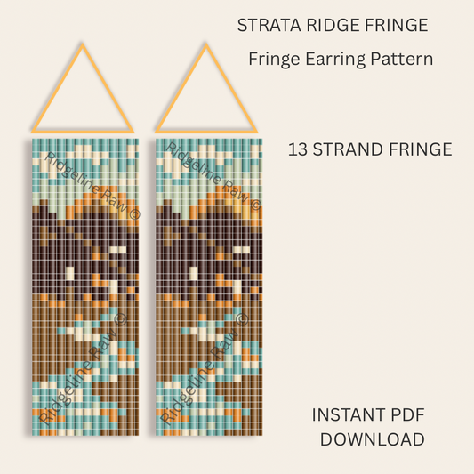 Strata Ridge Fringe Earrings Pattern PDF | Seed Bead Digital Download
