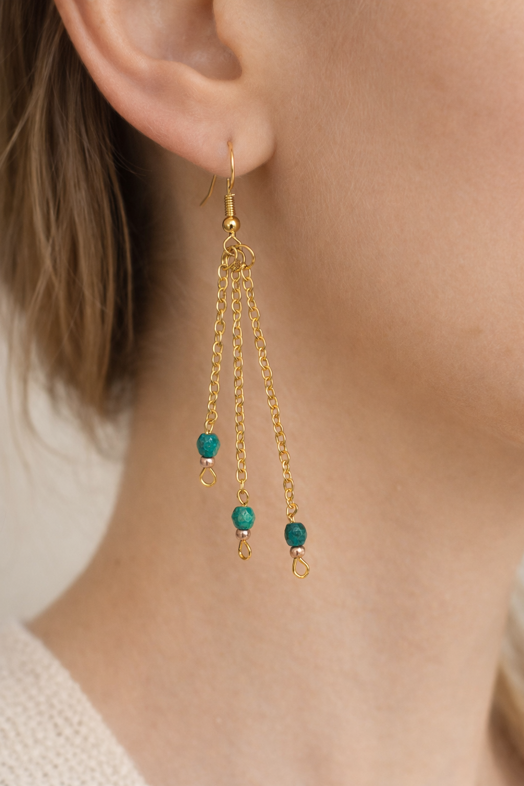 Windline Earrings-Faceted Turquoise Dangles